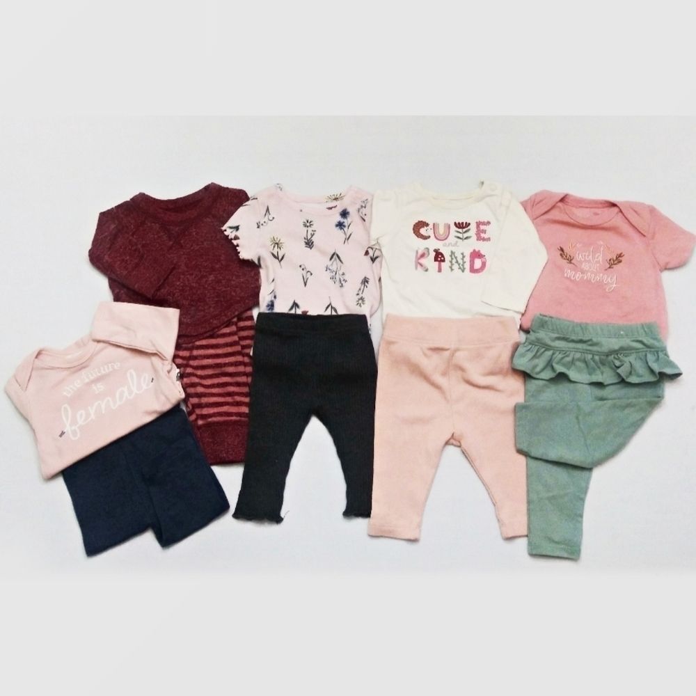 5 Piece BOHO Sets Baby‎ Girl BUNDLE Newborn 0-3 Month 3-6 Month Onesies / Pants